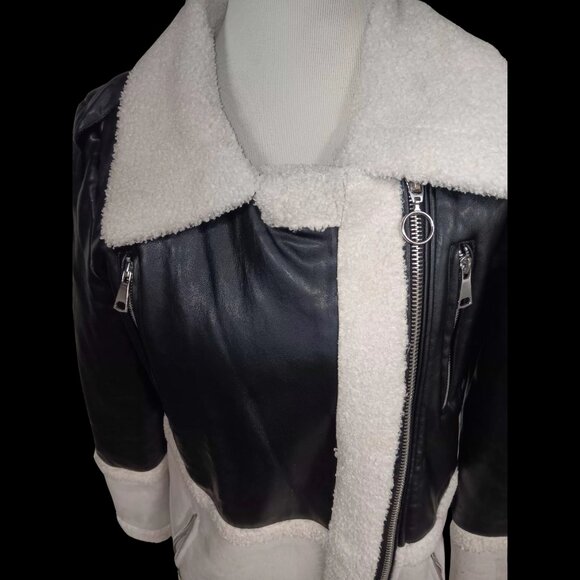 Vintage look Suede and Sherpa Coat Leola Brand - Picture 4 of 6